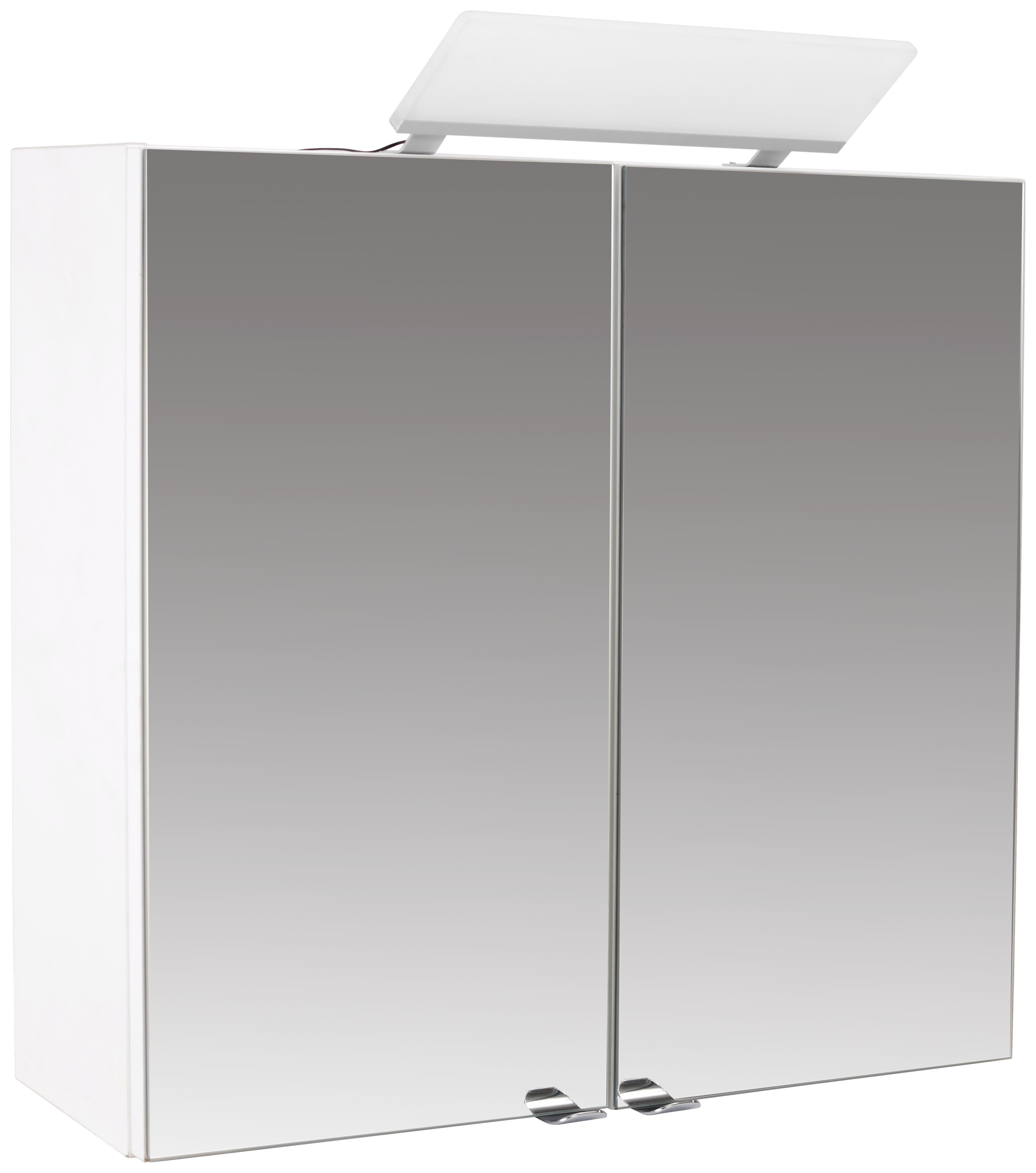 Tükrös Szekrény Campi - Fehér, konvencionális, Faalapú anyag/Üveg (80/69,5/17,4cm)