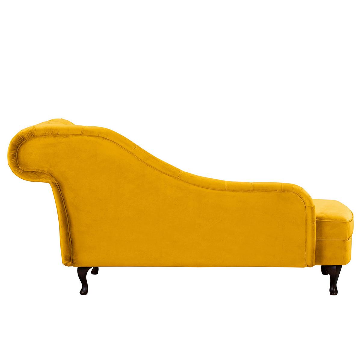 Récamiere Pako Senfgelb B: 185cm - Senfgelb/Braun, Design, Textil (185/93/75cm) - Livetastic