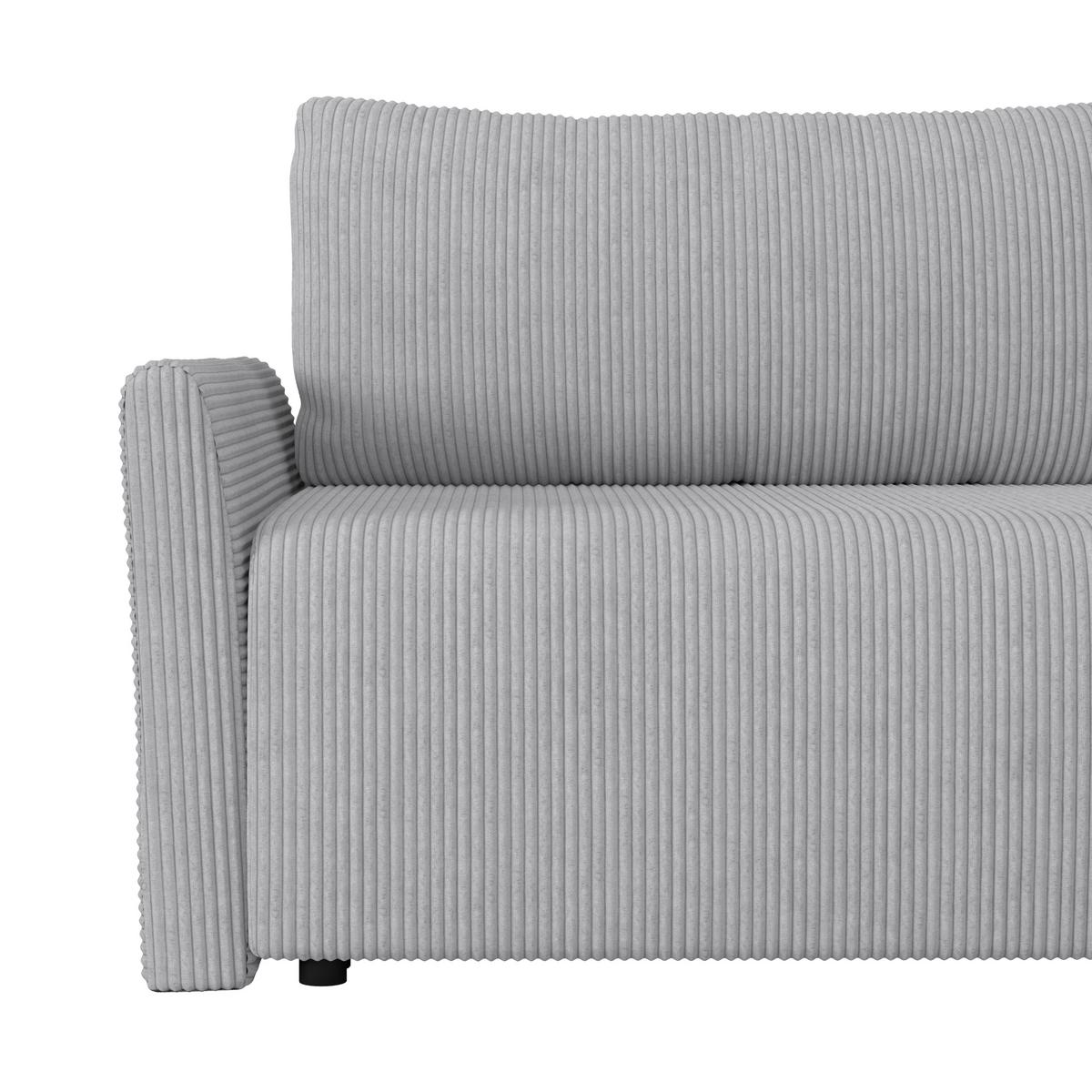 Ecksofa mit Schlaffunktion Sonos Silberfarben 228x146 cm - Ecru/Silberfarben, MODERN, Textil (228/146cm)