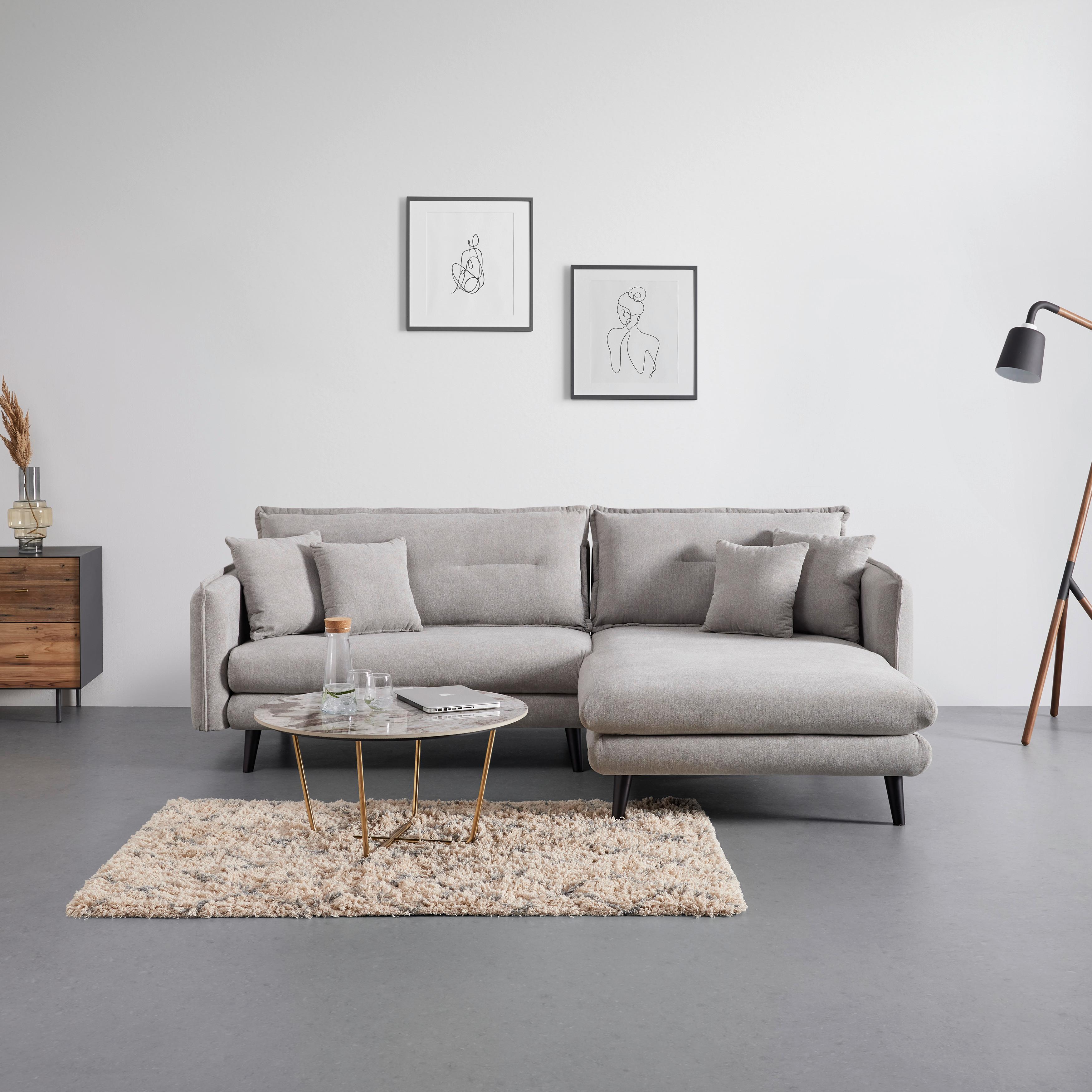 Sedací souprava DAJANA - černá/světle šedá, Moderní, dřevo/textil (251/102/173cm) - P & B