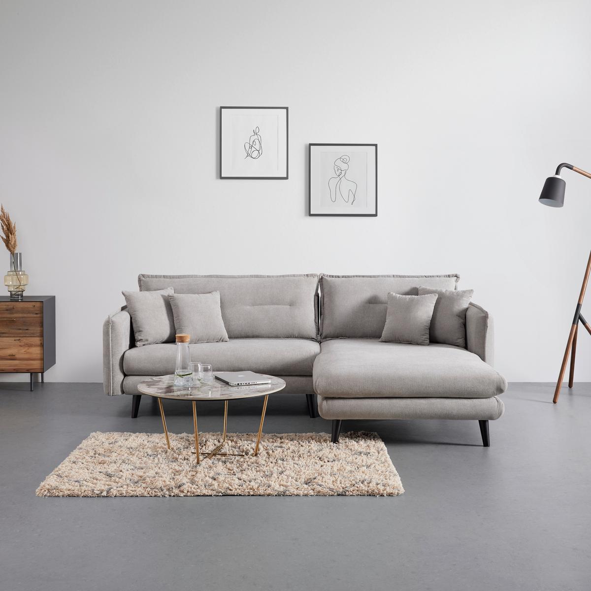 Sedací souprava DAJANA - černá/světle šedá, Moderní, dřevo/textil (251/102/173cm) - P & B