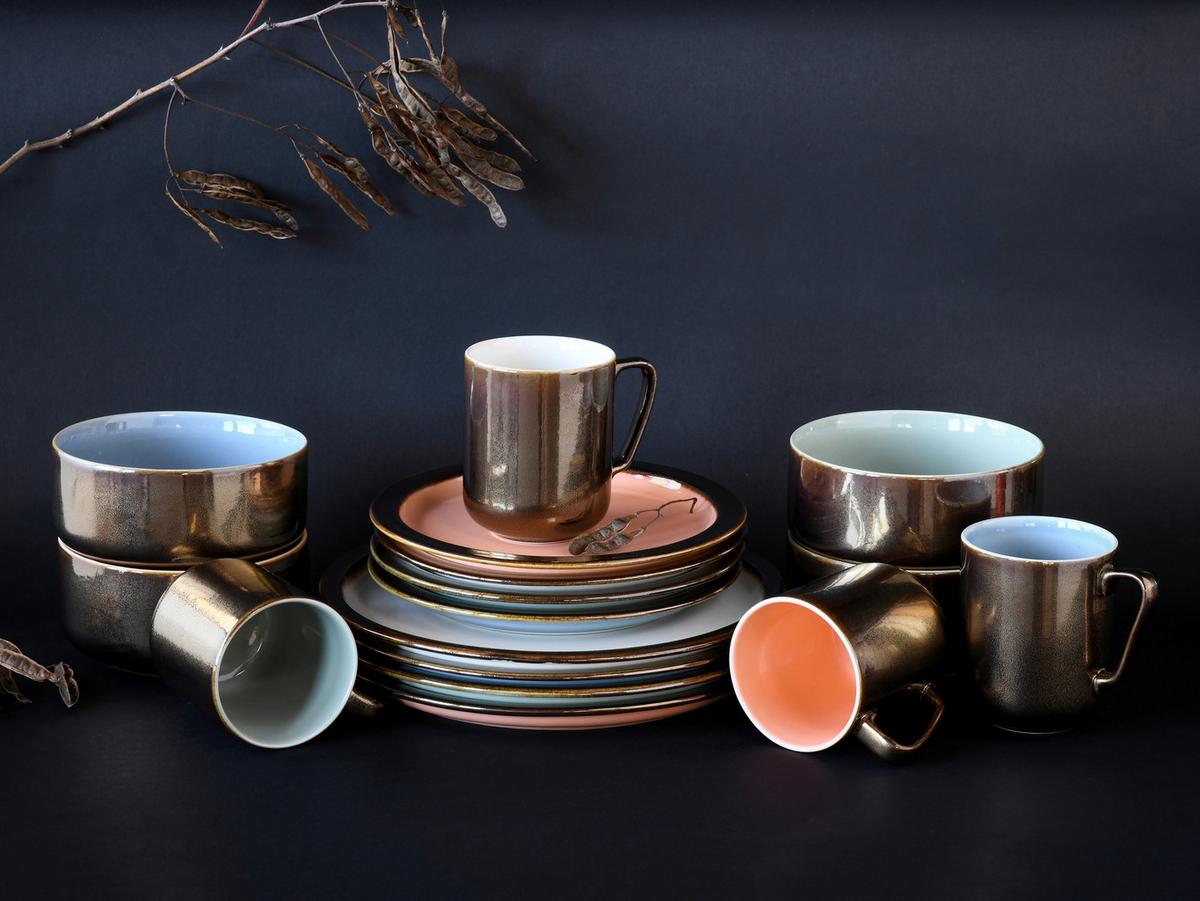 Kombiservice Keramik 4 Personen Geschirr Set - Multicolor, Keramik - Creatable