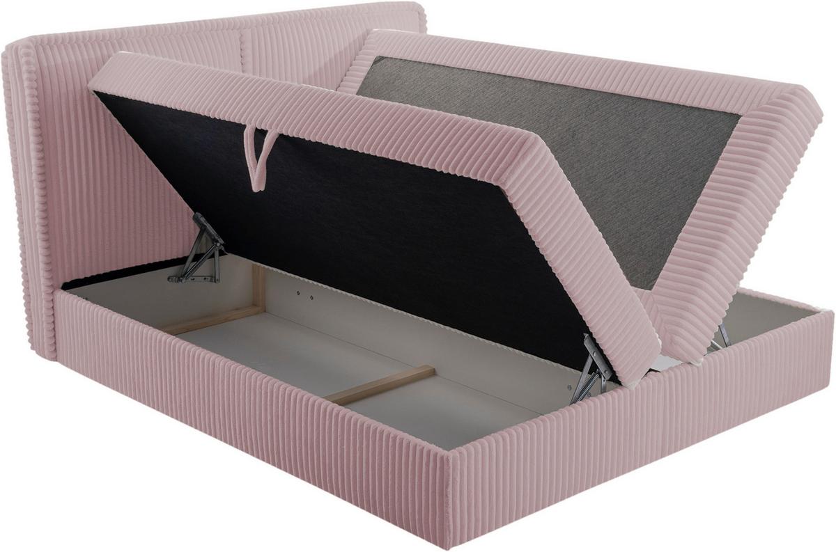 Boxbett Barcelona Lf: 180x200 Pink - Pink/Schwarz, MODERN, Holz/Kunststoff (180/200cm) - MID.YOU