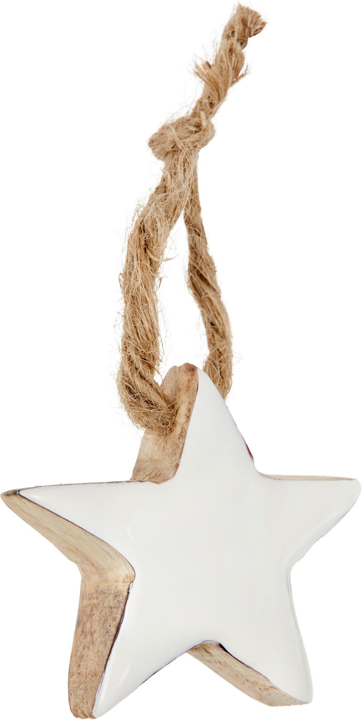 Dekostern Tina - Braun/Weiß, MODERN, Glas/Holz (5/5cm)