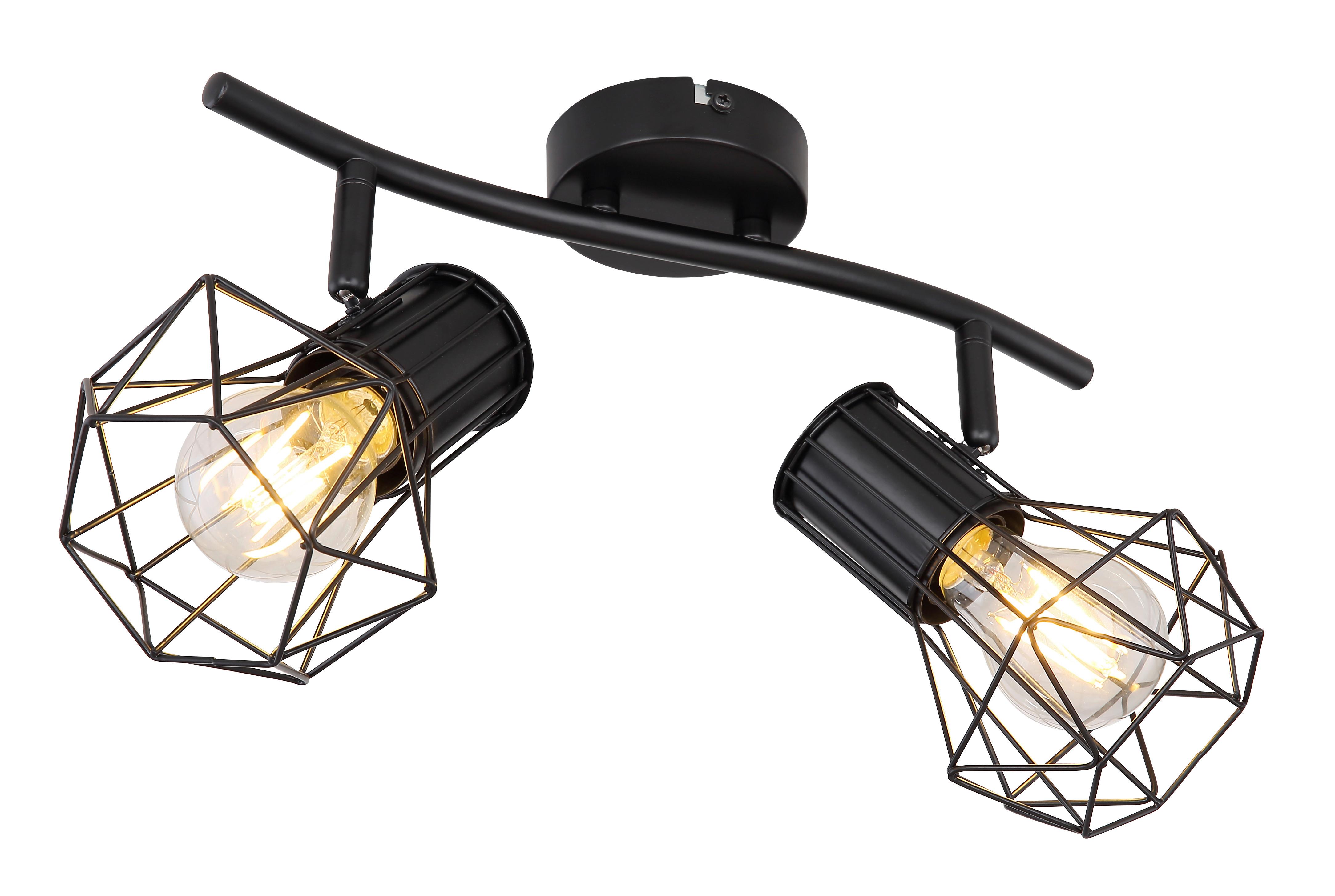Strahler Antonia 2-flammig L: 34 Cm - Schwarz, MODERN, Metall (34/13/19cm) - Luca Bessoni