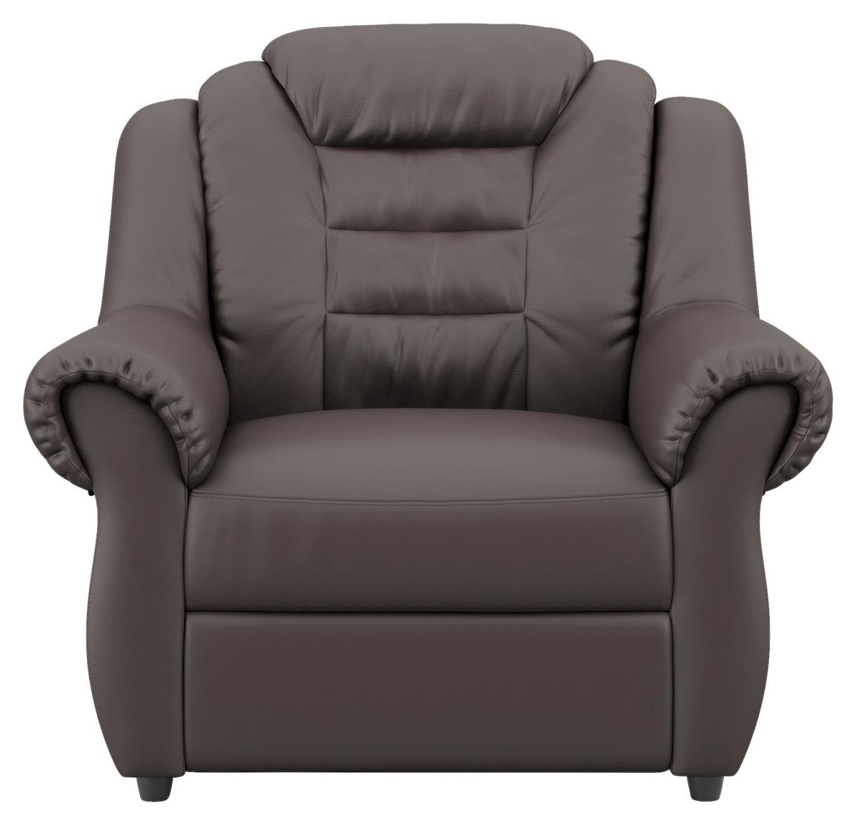 Polstersessel Boston Braun Lederlook - Schwarz/Braun, KONVENTIONELL, Textil (104/102/101cm) - Livetastic