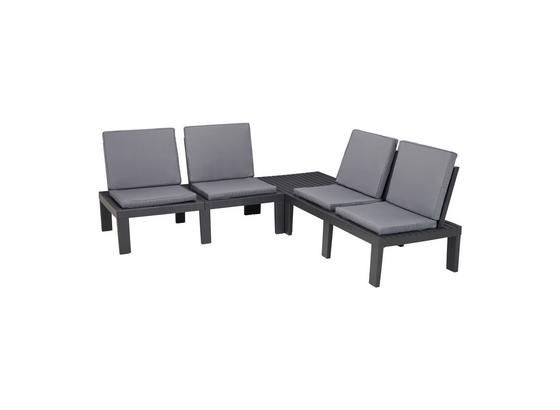 Loungegarnitur Molok - Anthrazit/Grau, MODERN, Kunststoff Loungegarnitur Molok - Anthrazit/Grau, MODERN, Kunststoff