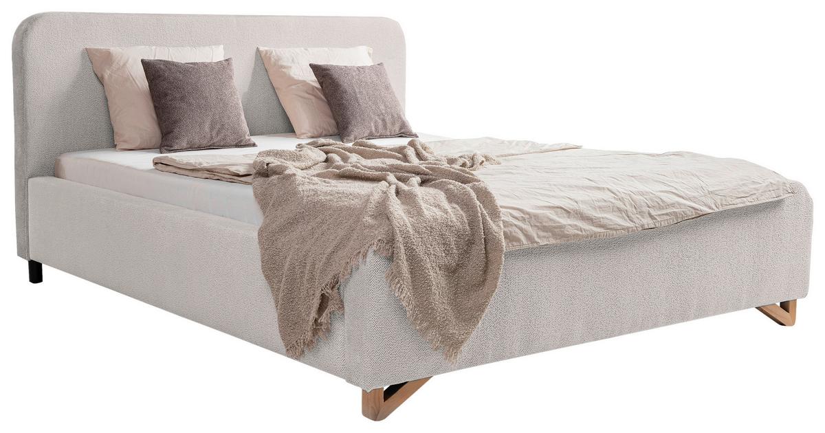 Polsterbett mit Bettkasten Flamingo Perlmutt 180x200 cm - Hellbraun/Perlmutt, MODERN, Holz/Holzwerkstoff (180/200cm) - MID.YOU