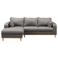 Ecksofa Beata Grau S: 150x230 cm - Wengefarben/Grau, Design, Textil (150/230cm) - Livetastic