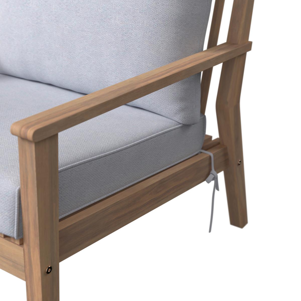 Loungegarnitur Dublin - Grau/Akaziefarben, MODERN, Holz/Kunststoff (90/60/55cm) - Beldano