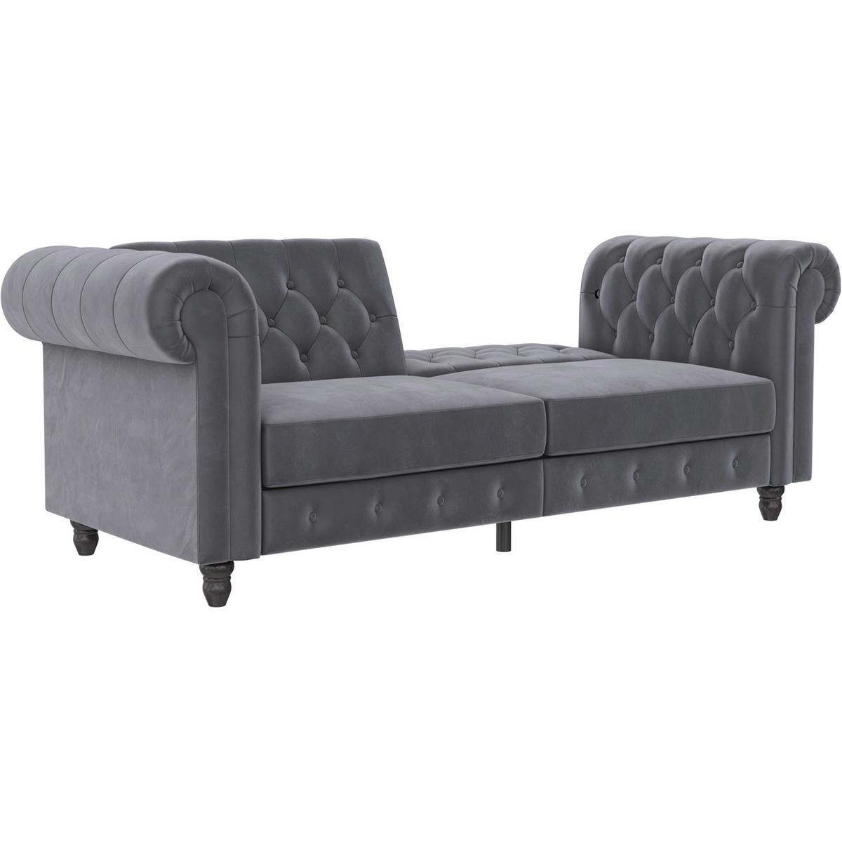 Schlafsofa Firenze Anthrazit, mit Schlaffunktion - Anthrazit/Schwarz, Basics, Textil (236/83/87cm) - Livetastic
