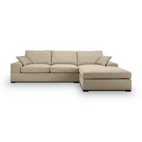 Ecksofa Veda Beige S: 308x186 cm - Beige/Schwarz, Basics, Holz/Textil (308/186cm) - MID.YOU