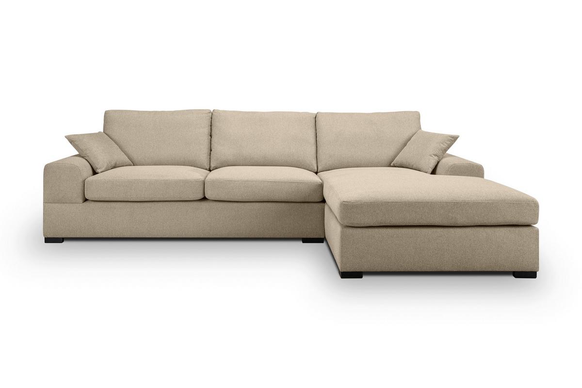 Ecksofa Veda Beige S: 308x186 cm - Beige/Schwarz, Basics, Holz/Textil (308/186cm) - MID.YOU