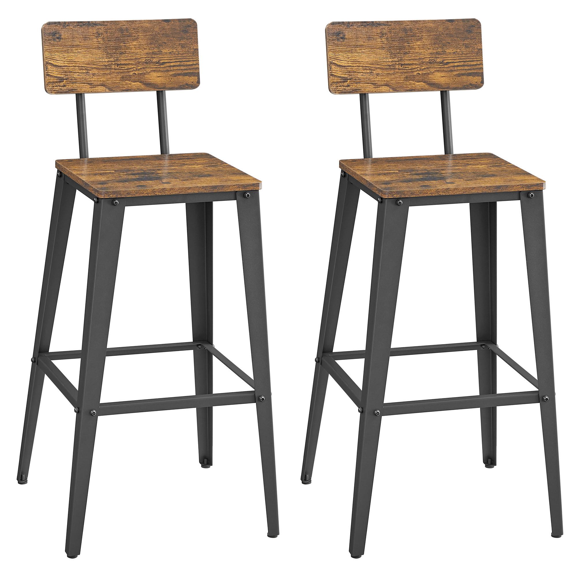 Barhocker-set Dunkelbraun B: 45,4 Cm - Dunkelbraun/Schwarz, MODERN, Holzwerkstoff/Metall (45,4/102,2/45,4cm) - MID.YOU