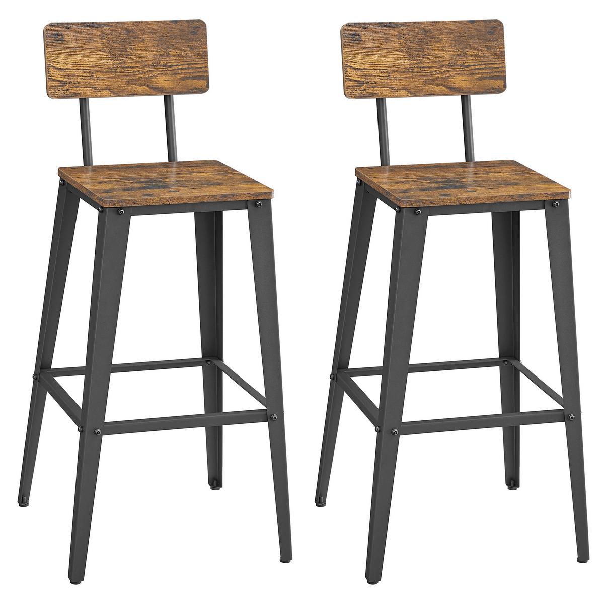 Barhocker-set Dunkelbraun B: 45,4 Cm - Dunkelbraun/Schwarz, MODERN, Holzwerkstoff/Metall (45,4/102,2/45,4cm) - MID.YOU