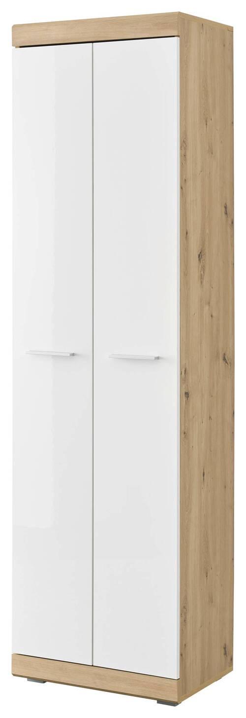 Garderobenschrank Nola Eiche Artisan/Weiß B: 55 cm