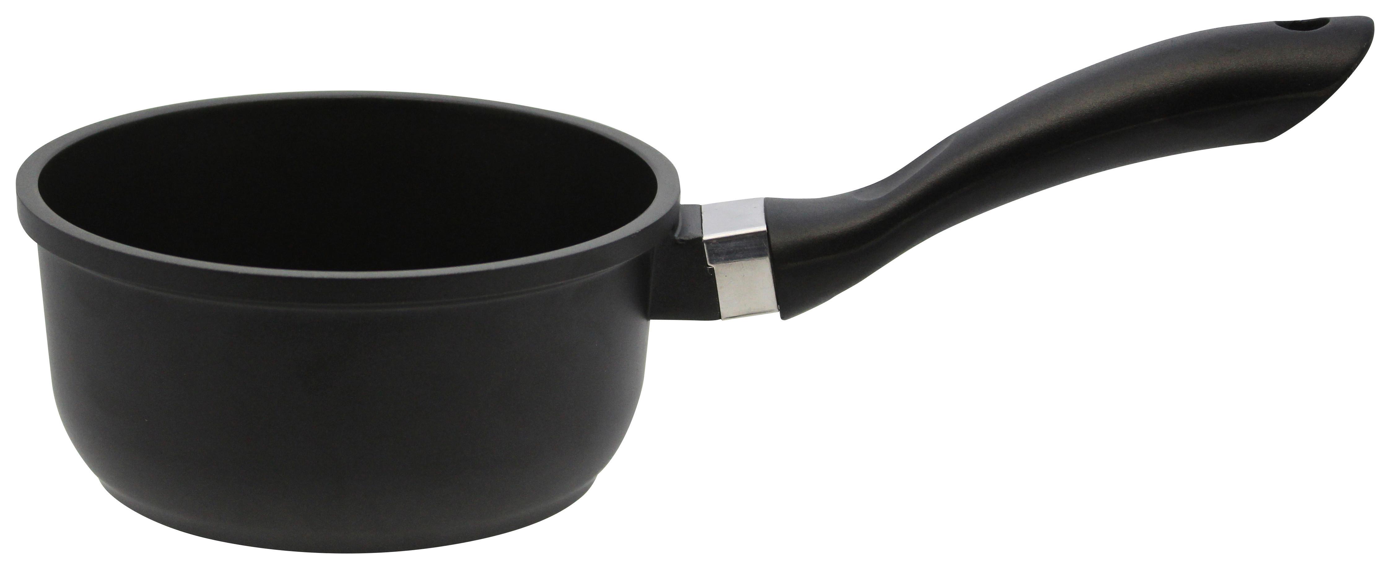Stilkasserolle 1 L Aluminium, Antihaftbeschichtet - Schwarz, Basics, Metall (17/8/35cm)