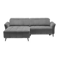 Rohová sedačka PISA, ľavá, elektrická relax.funkcia - čierny chróm/antracitová, Modern, kov/drevo (173/82-99/248cm) - Mömax