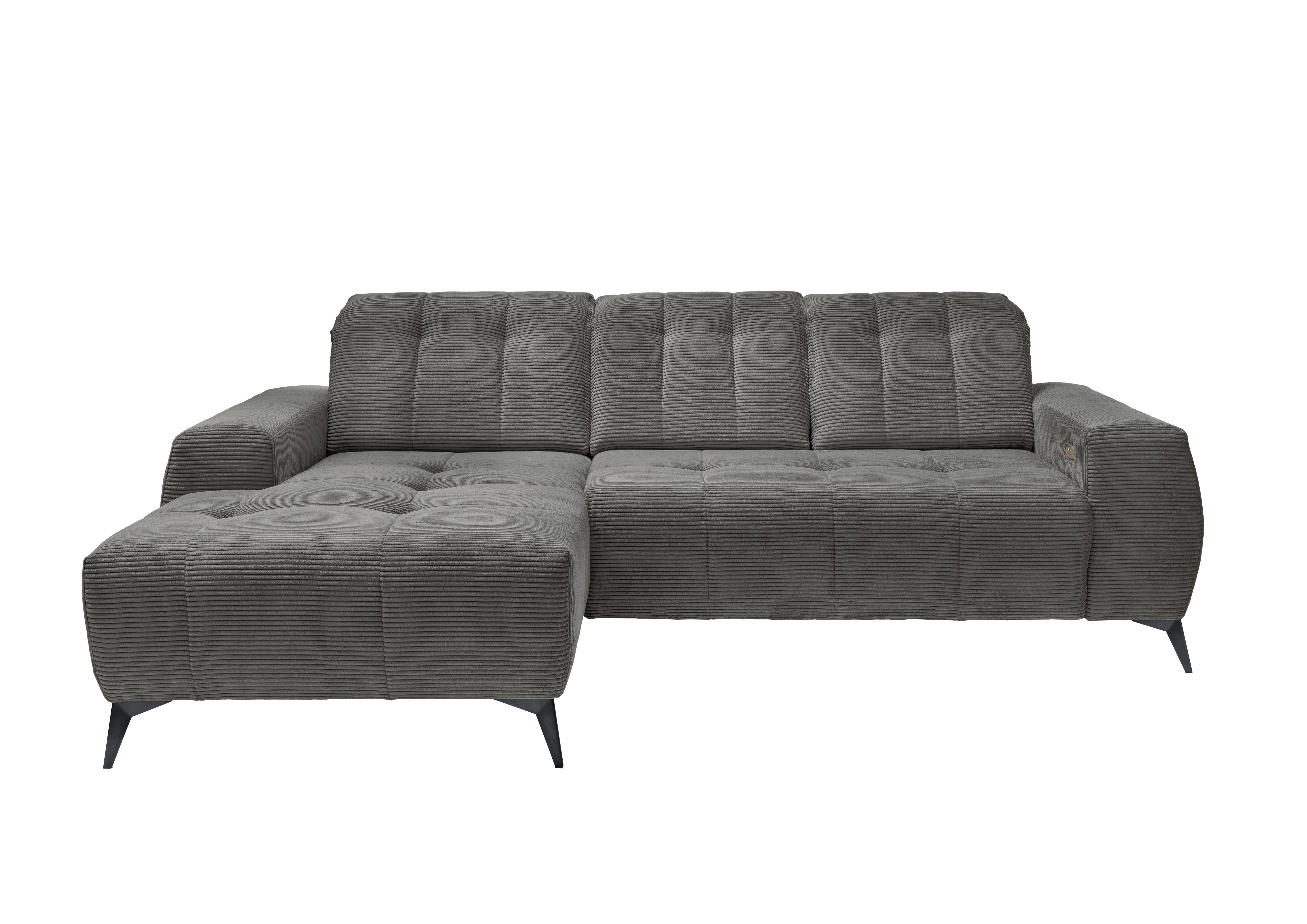 Ecksofa mit USB Anschluss Sano, Grau, S: 258x180 cm - Schwarz/Grau, MODERN, Textil (258/180cm) - Livetastic