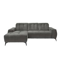 Ecksofa mit USB Anschluss Sano, Grau, S: 258x180 cm - Schwarz/Grau, MODERN, Textil (258/180cm) - Livetastic