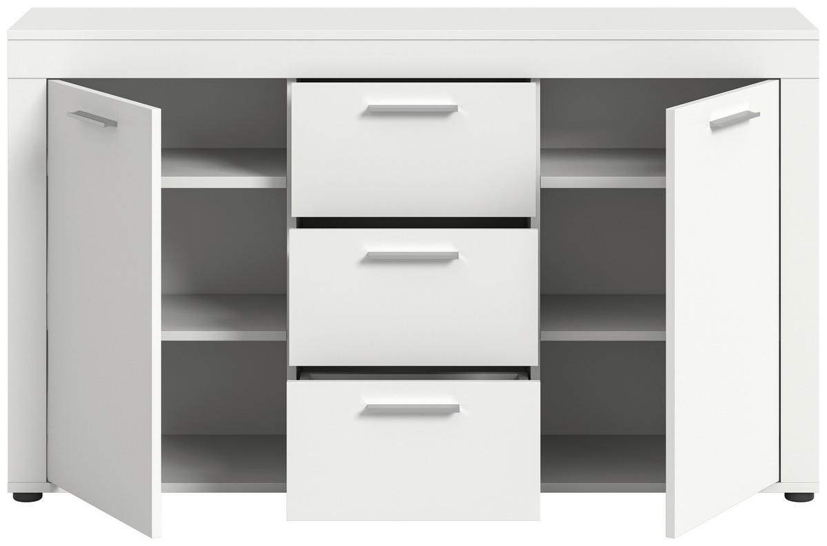 Sideboard Jam Weiß B: 125 Cm - Schwarz/Weiß, Design, Holzwerkstoff (125/80/35cm) - MID.YOU