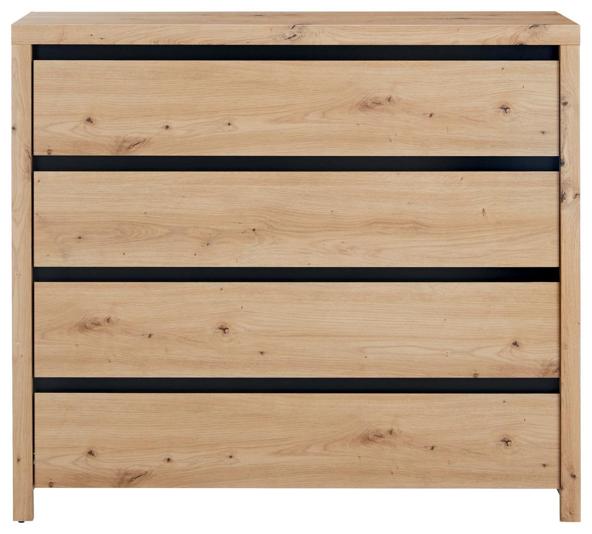 KOMODA LARIOS C -EXKLUSIV- - čierna/dub artisan, Modern, kompozitné drevo (105/91/40cm) - Mömax