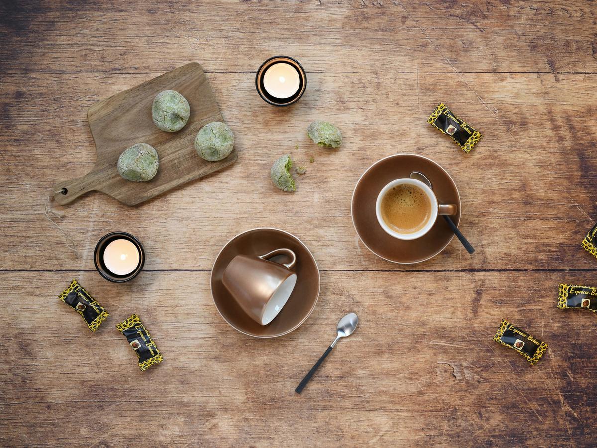 Espressotasse mit Untertasse Golden Days Weiß, Goldfarben - Goldfarben/Weiß, Basics, Keramik - Creatable