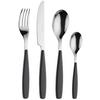 Besteckset Riva Ebony 16-Tlg., Kunststoff, Stahl - Anthrazit, Basics, Kunststoff/Metall - Pintinox