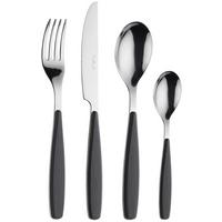 Besteckset Riva Ebony 16-Tlg., Kunststoff, Stahl - Anthrazit, Basics, Kunststoff/Metall - Pintinox