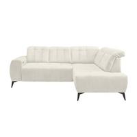 Ecksofa mit USB Anschluss Sano, Creme, S: 261x200 cm - Creme/Schwarz, MODERN, Textil (261/200cm) - Livetastic