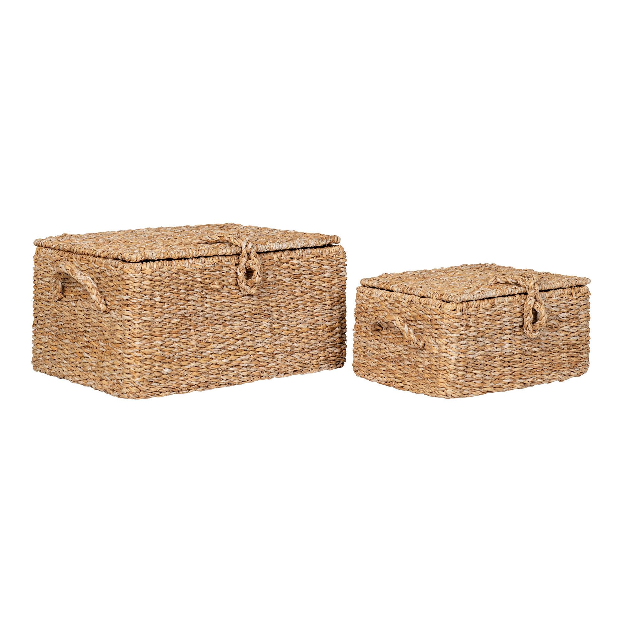 Korbset Bogra Hellbraun B: 30 cm - Hellbraun, Design, Holz/Metall (30/15/22cm)