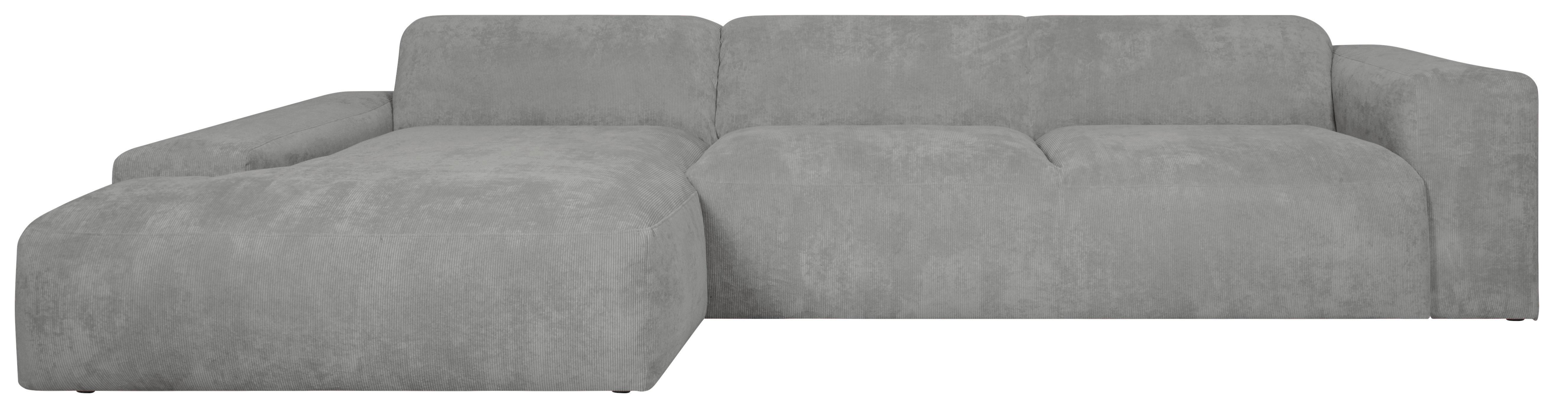 ECKSOFA Hannah Hellgrau 170x343 cm - Hellgrau/Schwarz, Design, Textil (170/343cm) - MID.YOU