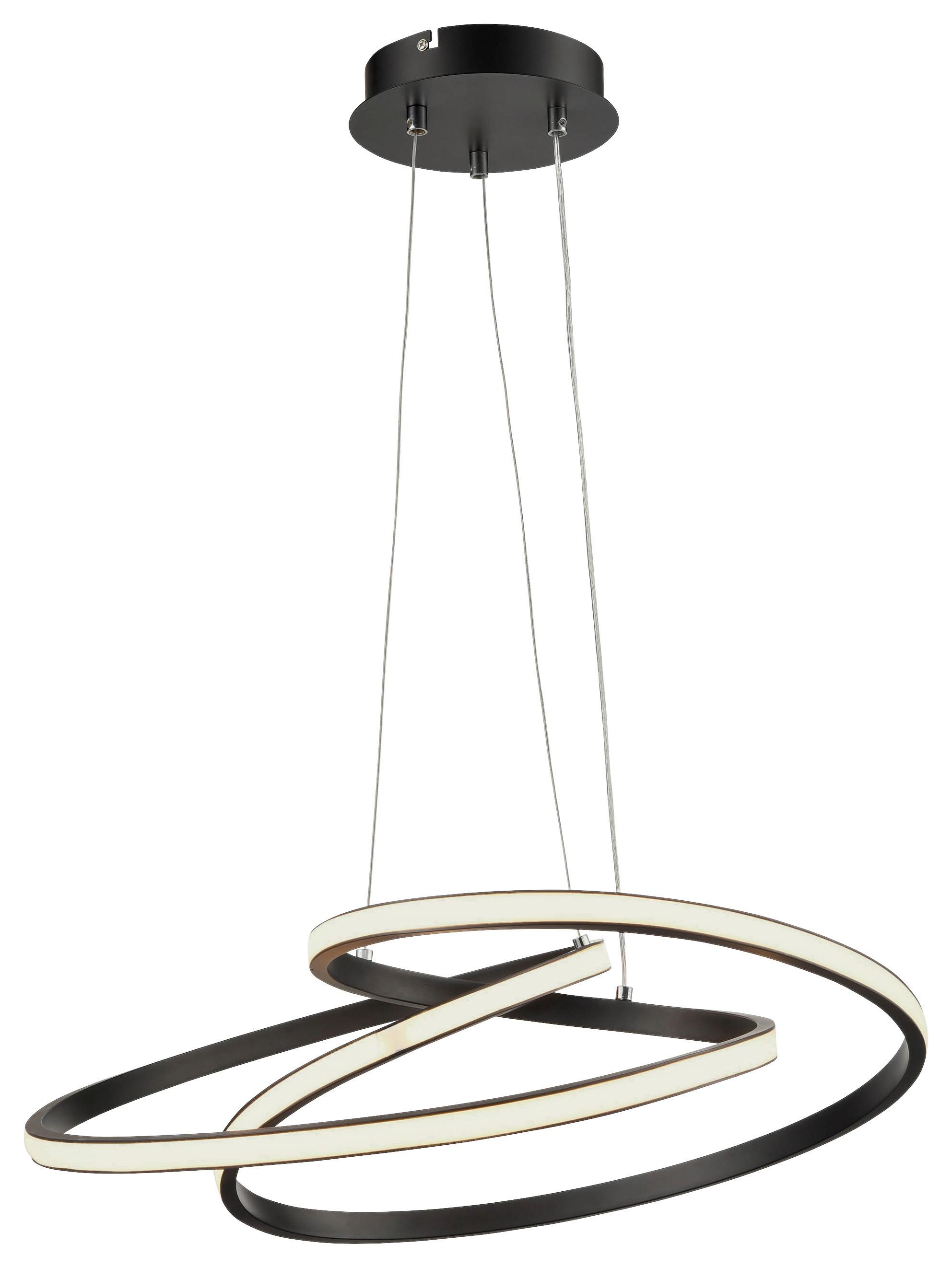 LED závesná lampa Mofer, 50/120cm, 33 Watt - čierna, Modern, kov/plast (50/120cm) - Premium Living