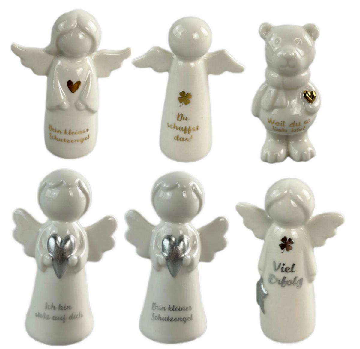 Dekoengel Angely - Silberfarben/Goldfarben, KONVENTIONELL, Keramik (4,6/3,1/6,3cm) - Luca Bessoni