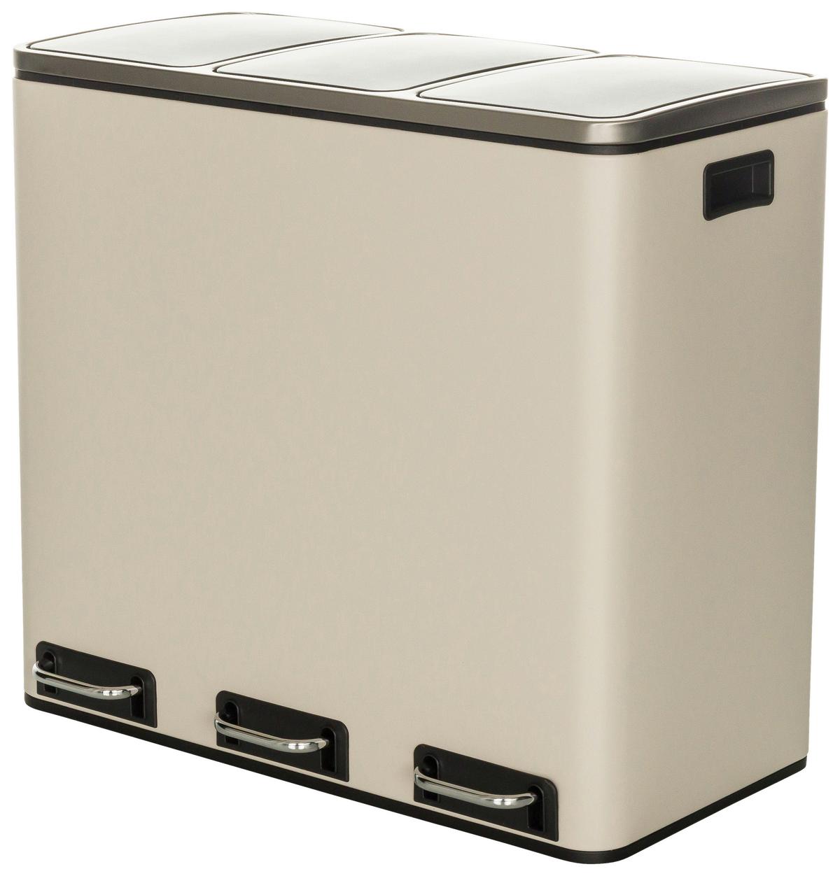 Abfallsammler Clean Ix - Beige/Schwarz, Basics, Kunststoff/Metall (61/56/31,5cm) - MID.YOU