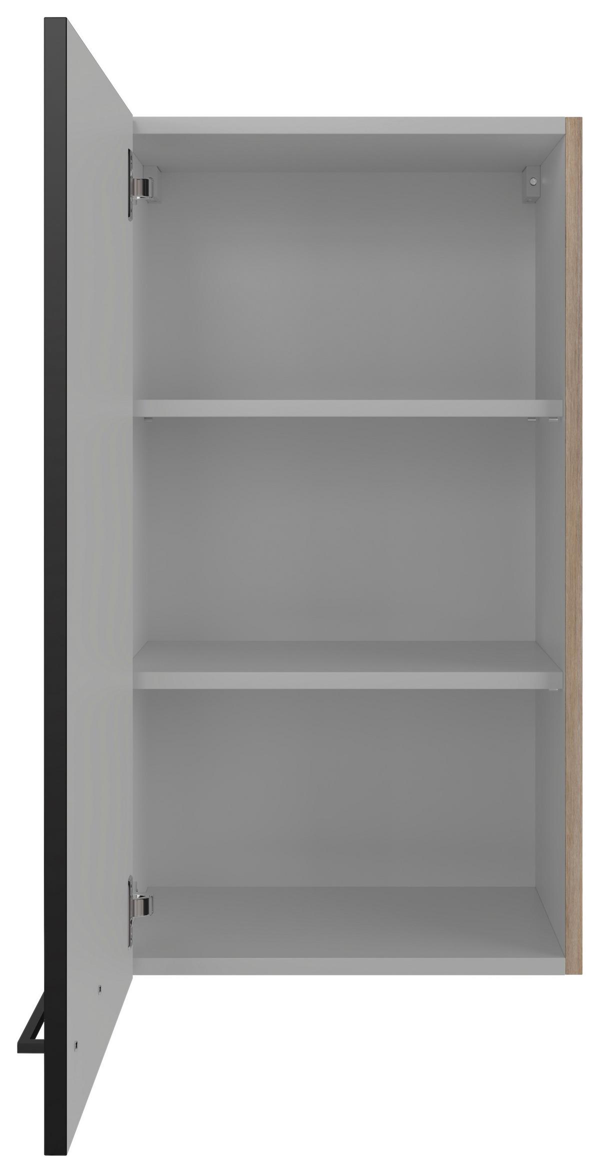Horná kuchynská skrinka CAPRI CAPRI H 50-89 - čierna/farba duba, Konventionell, kov/kompozitné drevo (50/89/32cm) - FlexWell