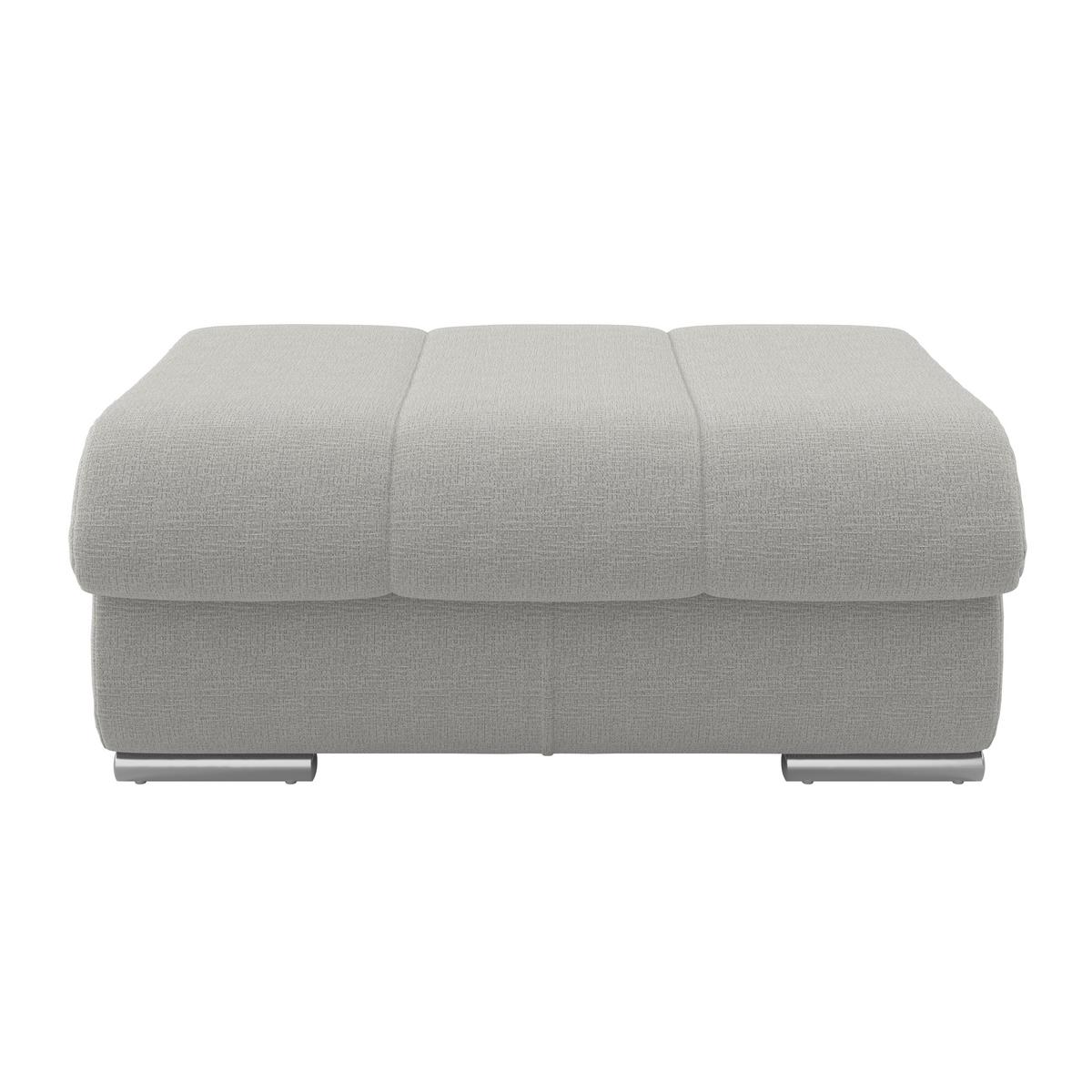 Hocker Multi grau, B: 100cm - Chromfarben/Grau, MODERN, Textil (100/43/80cm) - Luca Bessoni