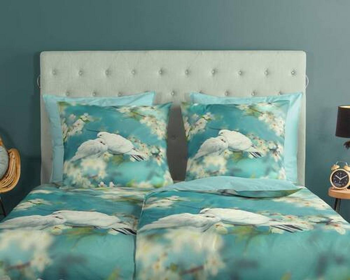Wendebettwäsche Loving Grün Türkis 155x220 cm - Türkis/Grün, Natur, Textil (155/220cm)