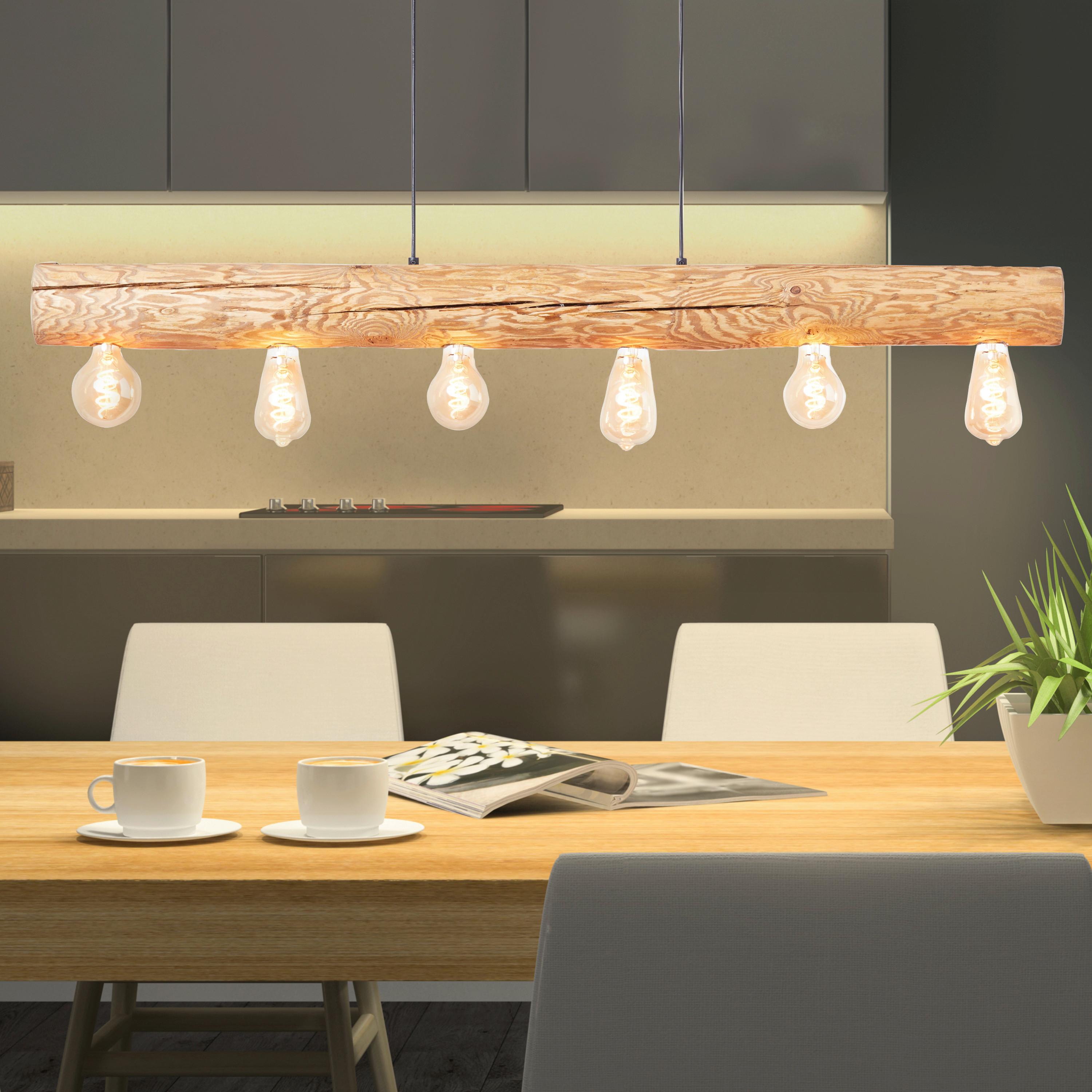 Hängeleuchte 99433/35 Trabo - Kieferfarben, Natur, Holz/Metall (105/70/115cm) - Brilliant