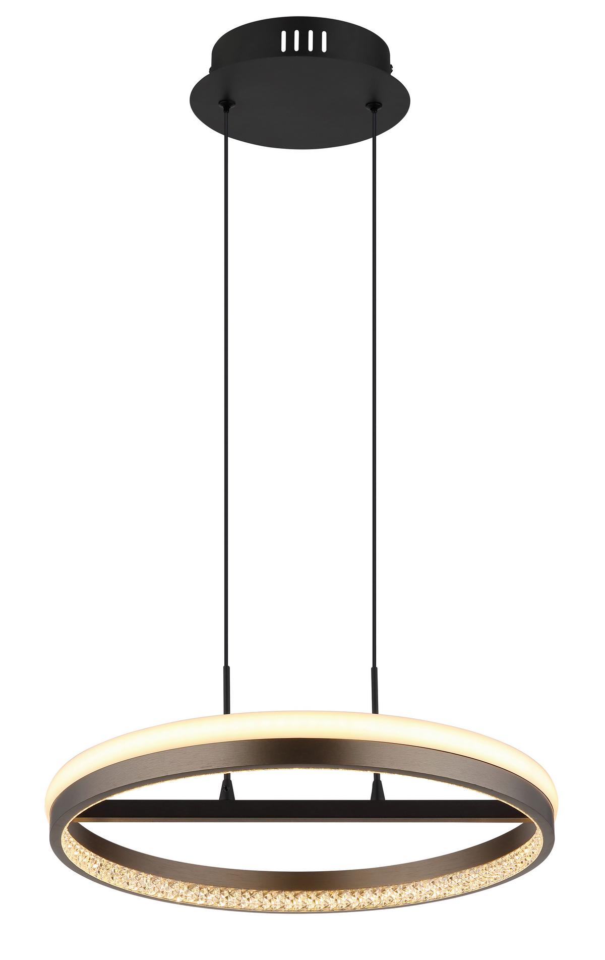 LED-Hängeleuchte 67179h - Klar/Dunkelgrau, Design, Kunststoff/Metall (39,7/150cm) - Globo