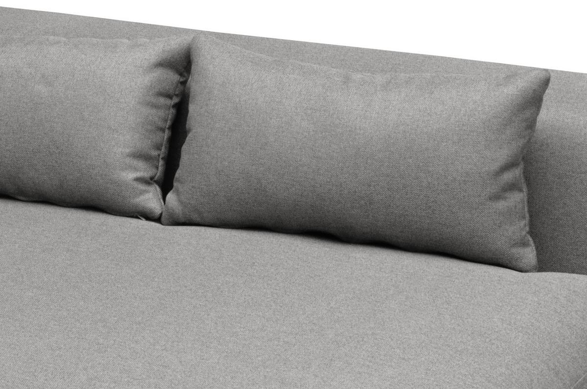 Ecksofa Berlin Webstoff Grau 172x313 Cm - Schwarz/Grau, Design, Textil (172/313cm) - Livetastic