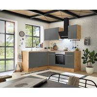 Eckküche Mit Geräten 220x170cm Grau/eiche Dekor Modern - Anthrazit/Eiche Artisan, LIFESTYLE, Holzwerkstoff (220/170cm) - Respekta