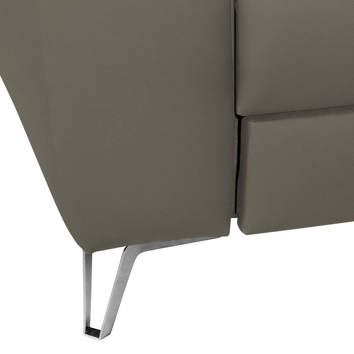 Ecksofa Santos Sahara S: 241 cm - Chromfarben/Sahara, Design, Leder/Textil (241/168cm) - Livetastic