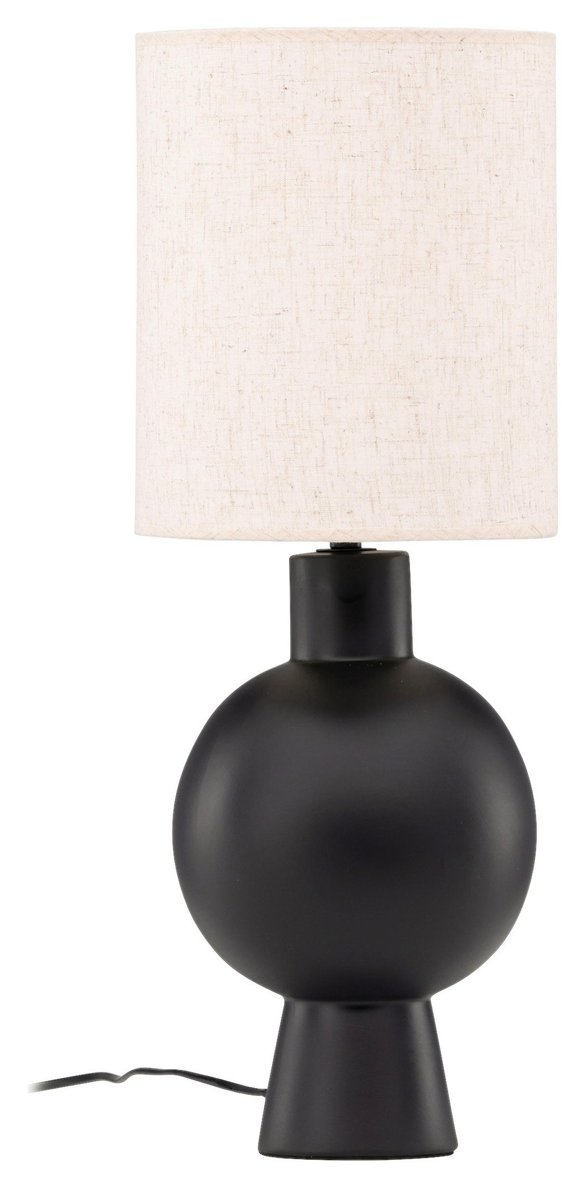 Tischleuchte Mysterna - Beige/Schwarz, Basics, Textil/Stein (21/55/21cm) - P & B