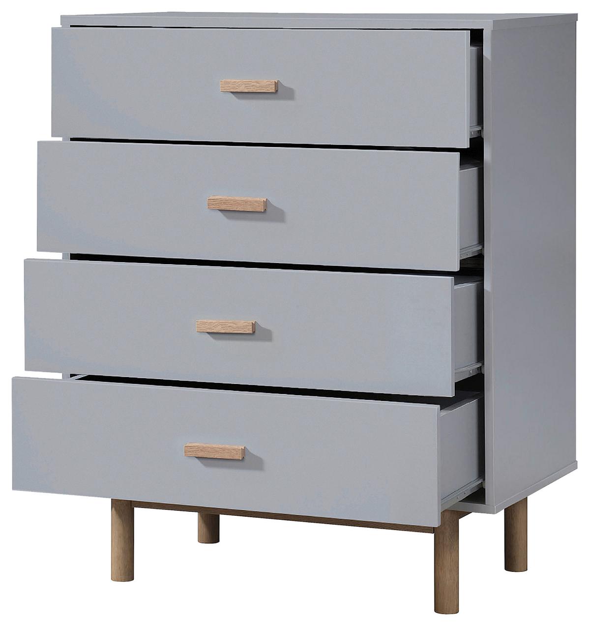 Kommode Melanie Grau/Eichefarben 80 cm - Eichefarben/Grau, Design, Holzwerkstoff (80/100/44cm) - MID.YOU