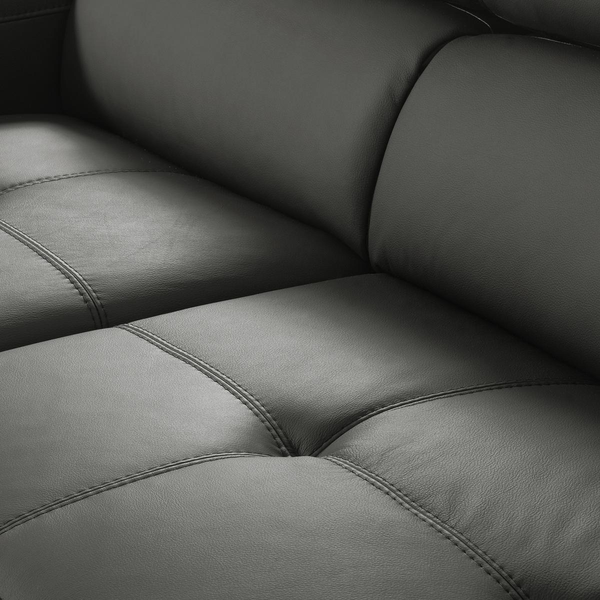 Ecksofa Torino Teilleder Anthrazit 173x247 - Anthrazit/Schwarz, Design, Leder/Textil (173/247cm) - Livetastic