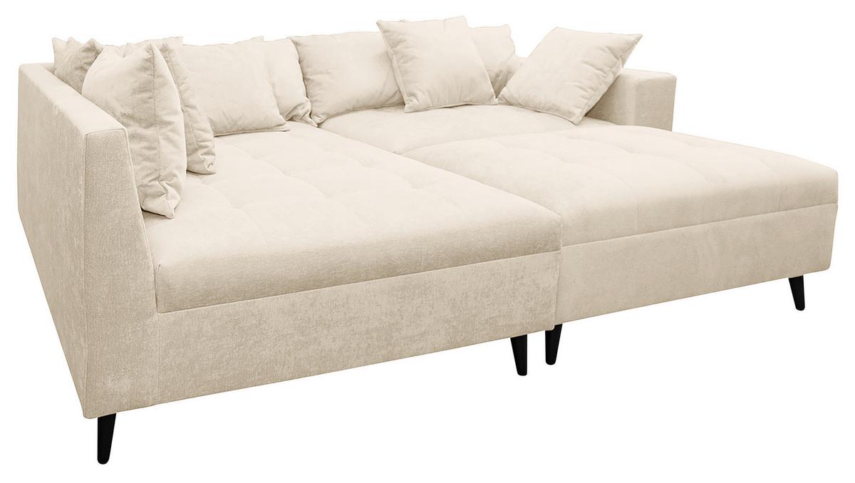 Ecksofa Pruno, Beige S: 174x247 Cm - Beige/Schwarz, Design, Textil (174/247cm) - MID.YOU