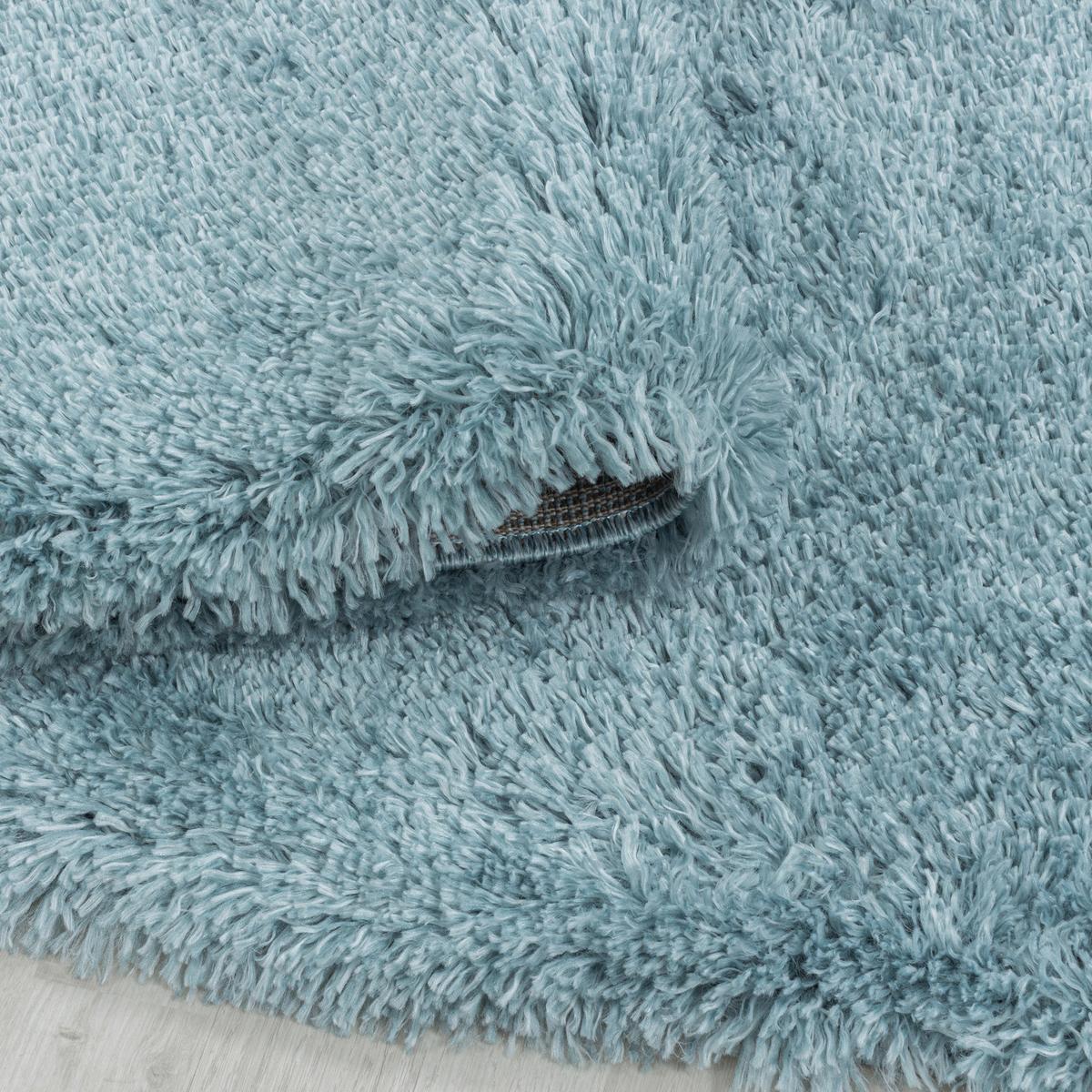 Hochflor Teppich Blau Naturfaser Fluffy 160x230 cm - Blau, Basics, Textil (160/230cm)