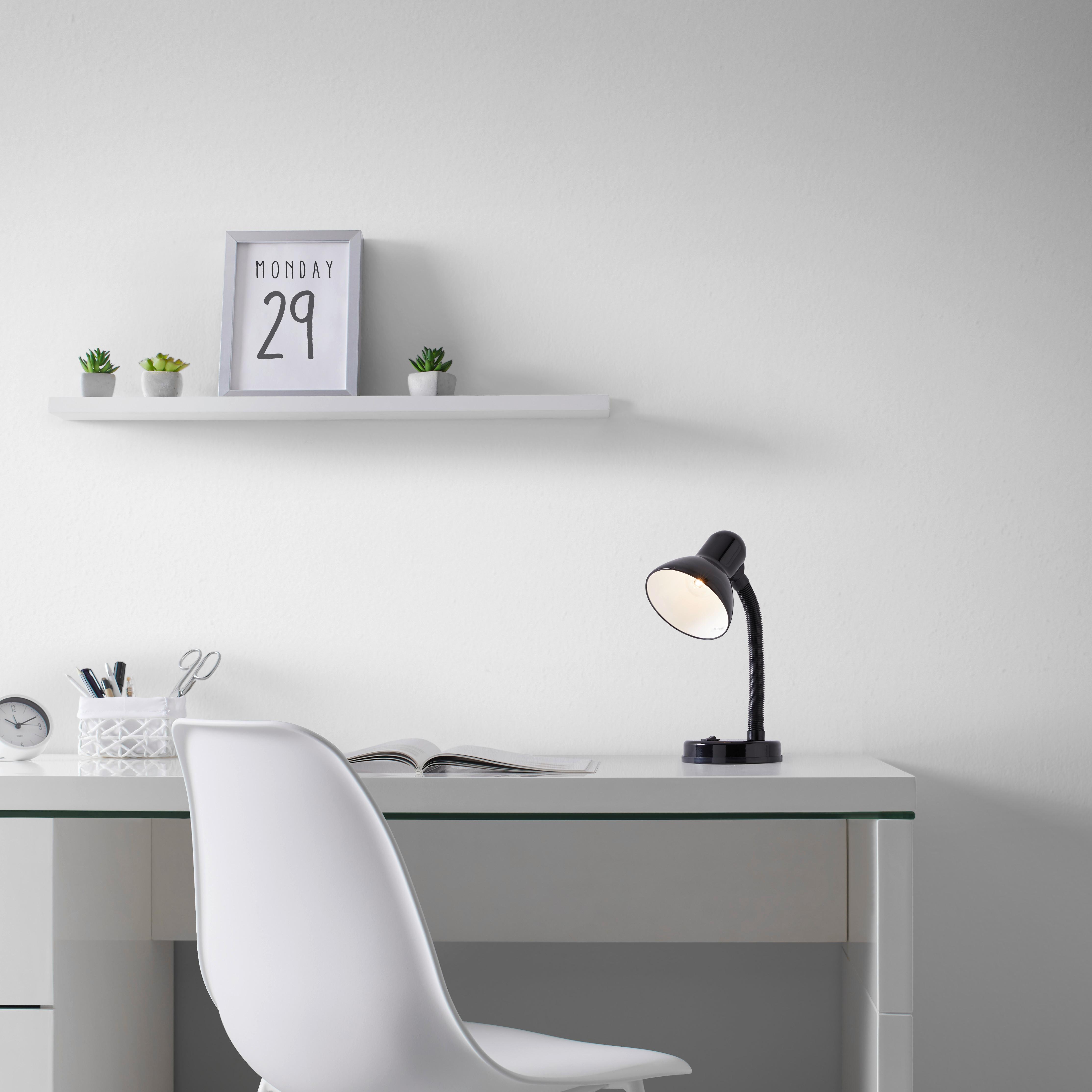 Lampa Na Psací Stůl Leona Max. 40 Watt Cenový Trhák - černá, kov/plast (14,5/14,5/37,8cm) - Modern Living