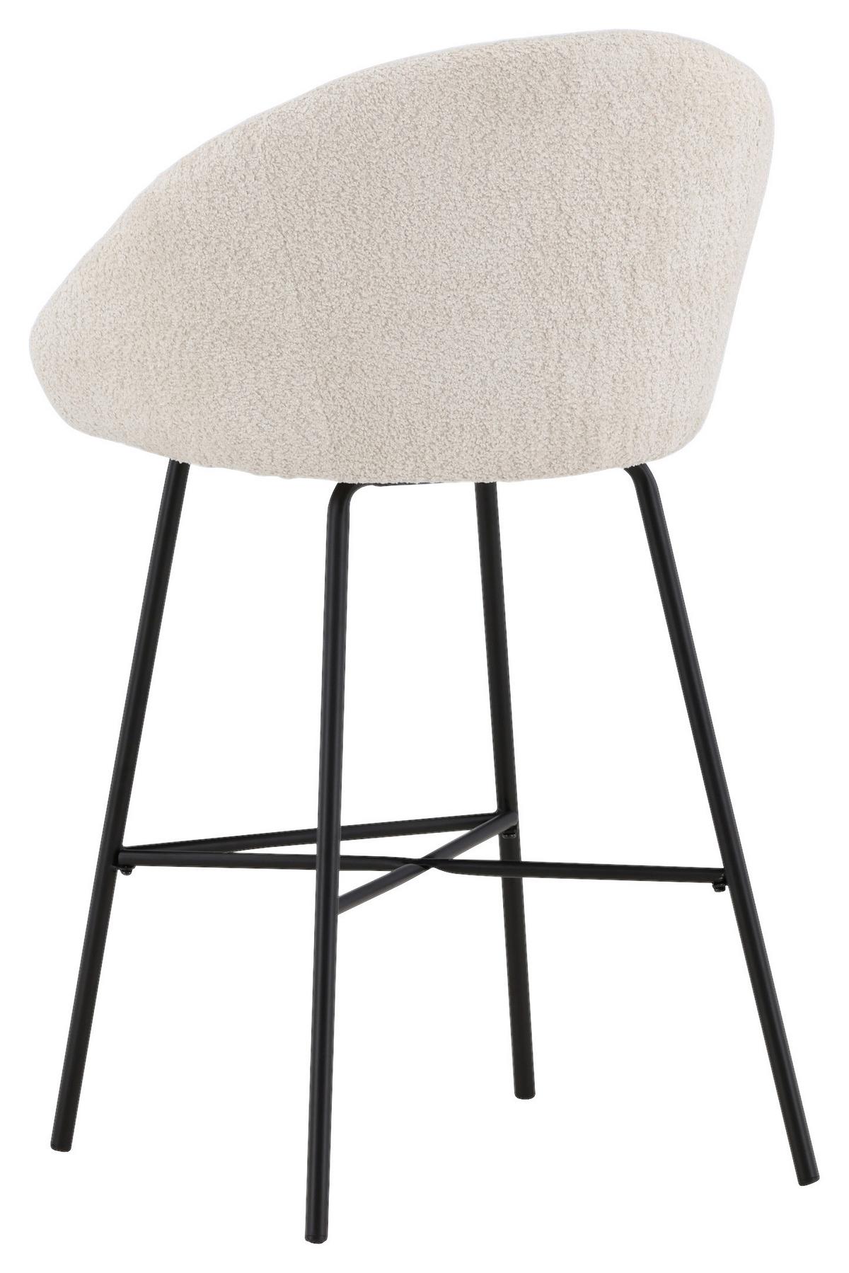 Barhocker-set Velvet - Schwarz/Weiß, Design, Textil/Metall (59/96/54cm) - Livetastic